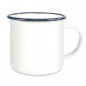 Preview: Emailletasse mit farbigem Tassenrand (300 ml)