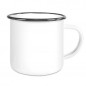 Preview: Emailletasse mit farbigem Tassenrand (300 ml)