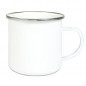 Preview: Emailletasse mit farbigem Tassenrand (300 ml)