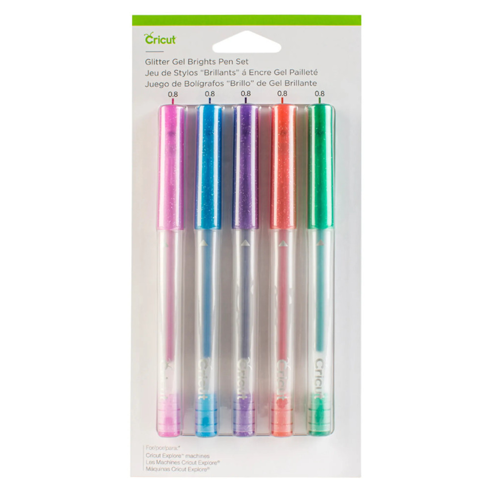 Cricut 2004026 Glitzer-Gelstiftsatz (0,8 mm), helle Farben
