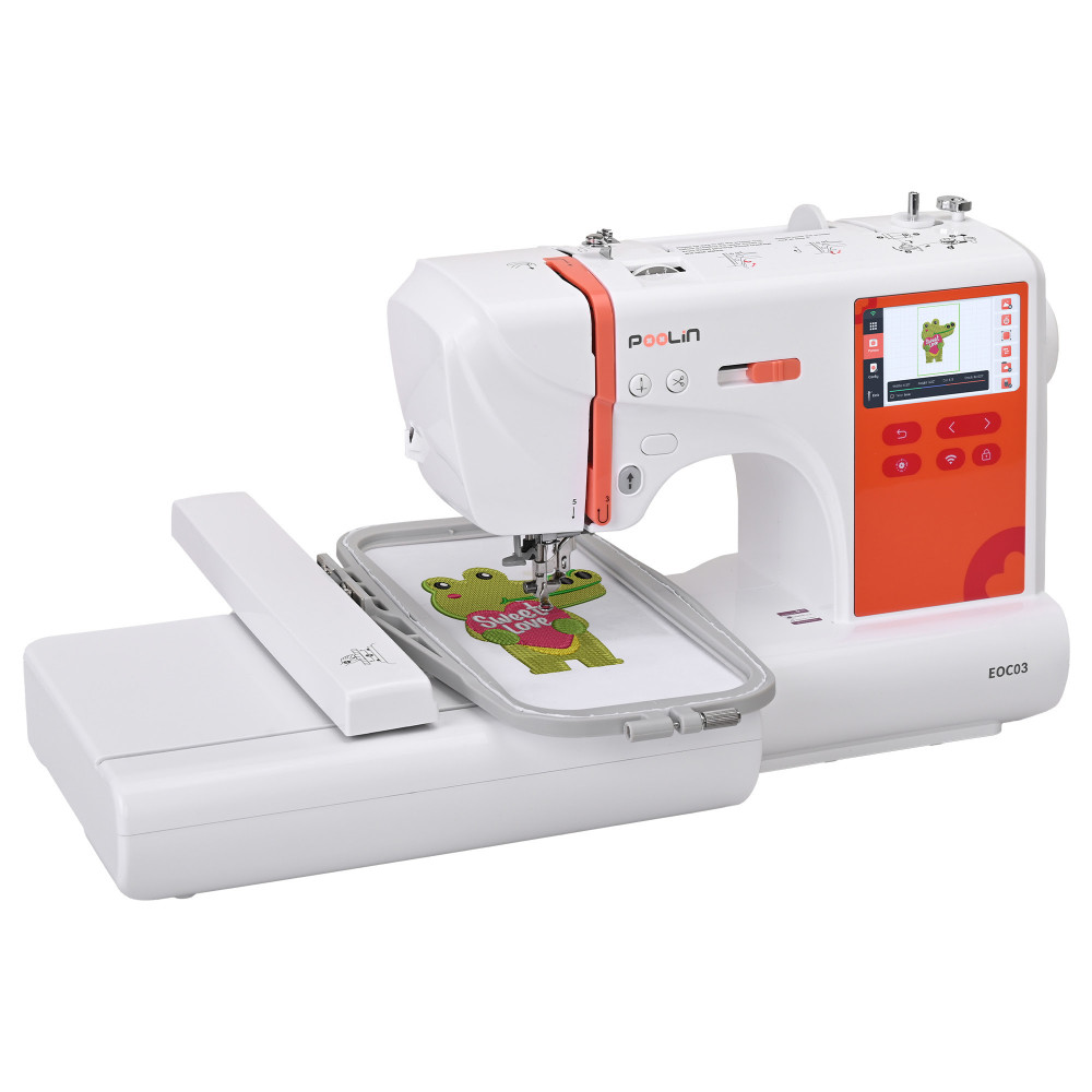 Preview: PooLin EOC03 Stickmaschine – WLAN & Touchscreen Stickmaschine 10 x 23,5 cm