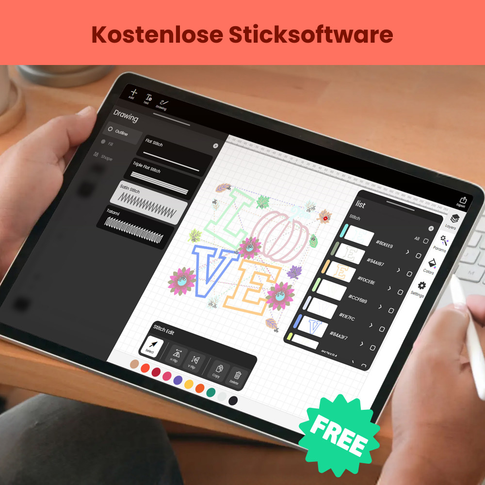 PooLin EOC03 Stickmaschine – WLAN & Touchscreen Stickmaschine 10 x 23,5 cm
