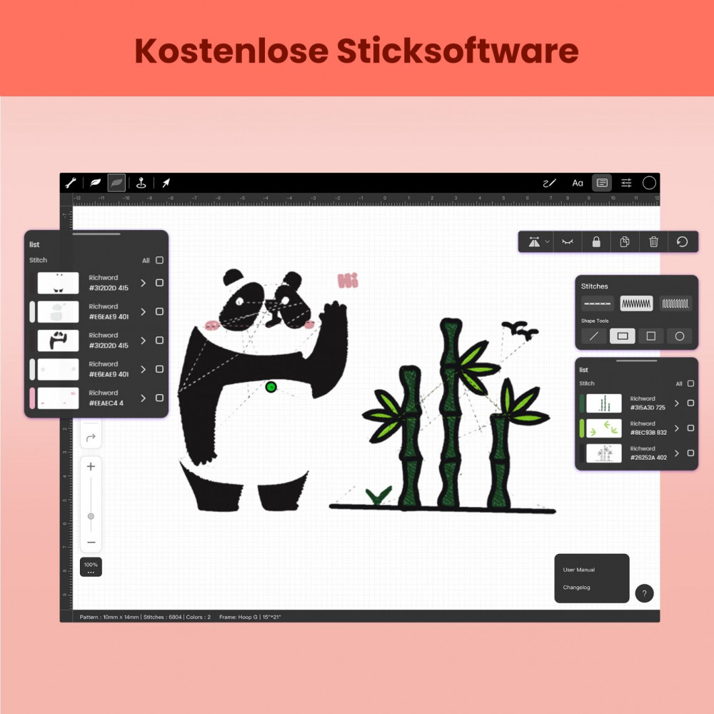 PooLin EOC06 – Stickmaschine mit 20 × 28 cm Stickfläche, WLAN & 7" Touchscreen