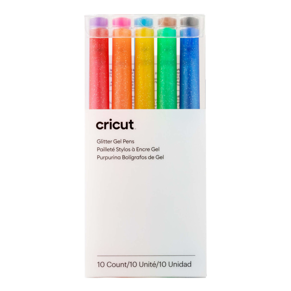 Cricut 2009962 Glitzer-Gelstiftsatz (0,8 mm), Regenbogenfarben