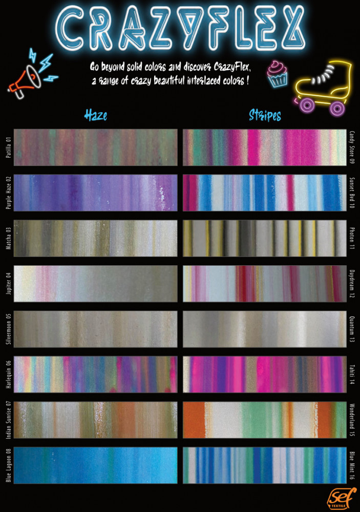 Restrolle: Sef CrazyFlex Flexfolie Stripes Wunderland (15) - 50 cm breit, Meterware (noch ca. 6 m)