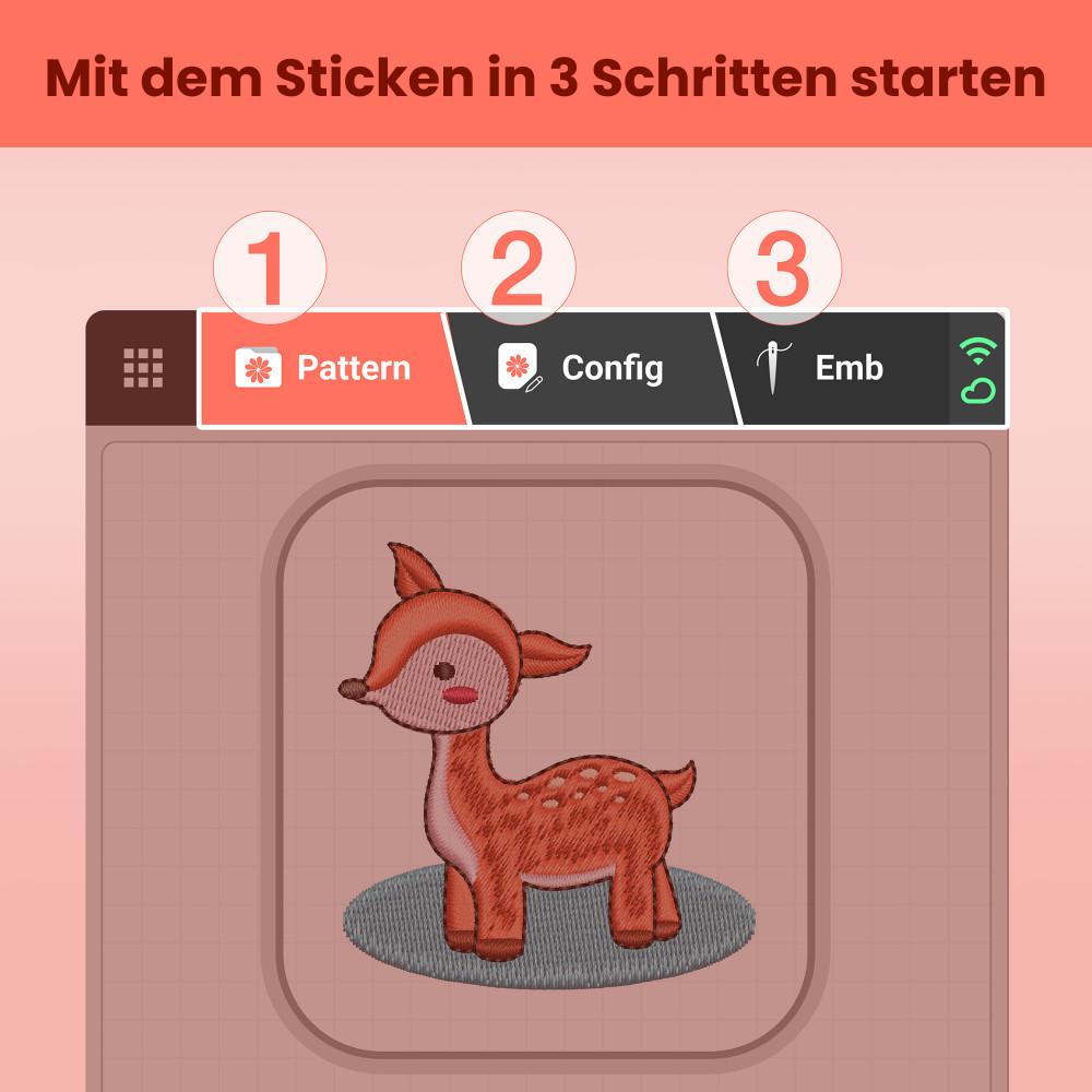 PooLin EOC05 Stickmaschine – WLAN Stickmaschine mit 7 Zoll HD-Touchscreen