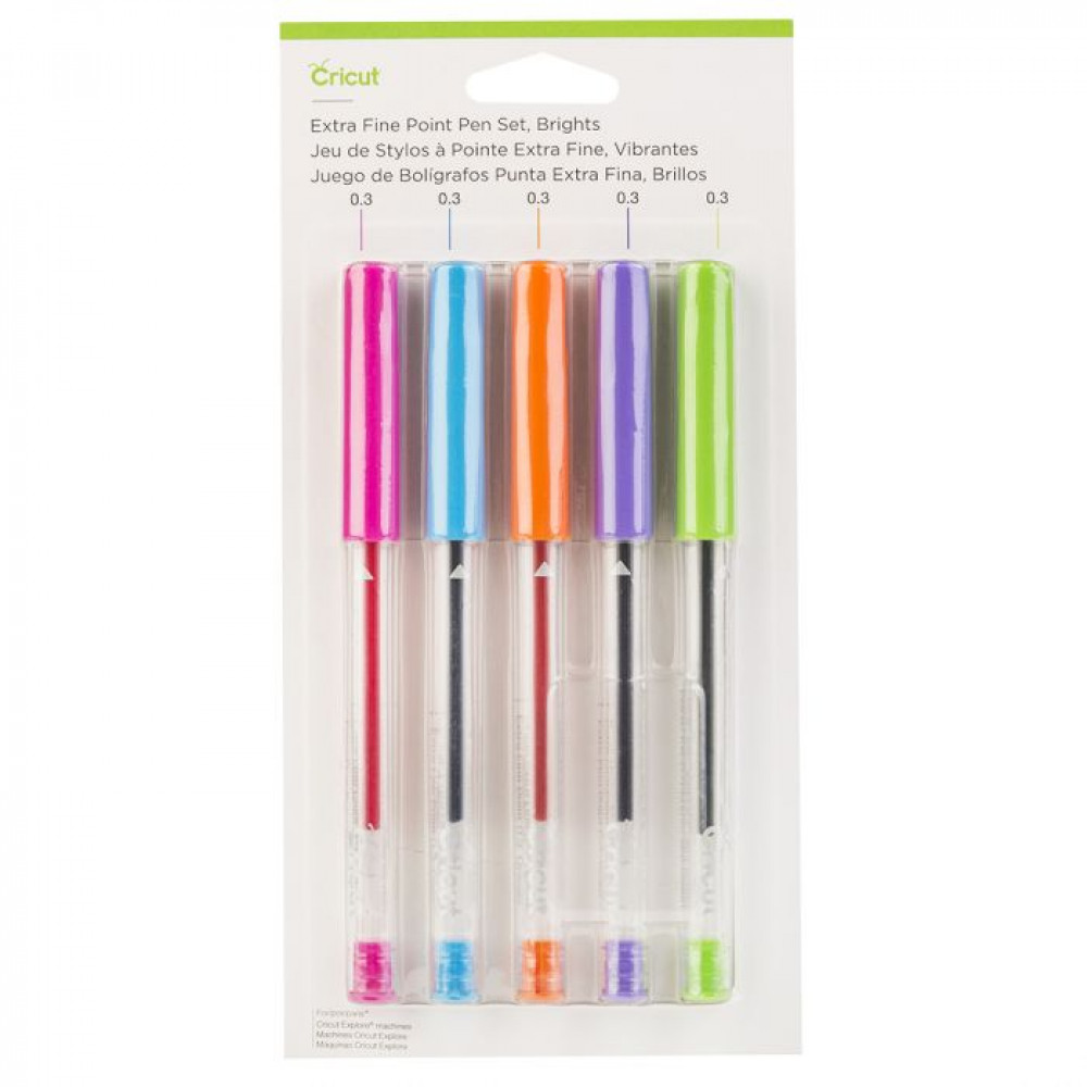 Cricut 2007645 Stiftsatz mit extra feiner Spitze (0,3 mm), leuchtende Farben