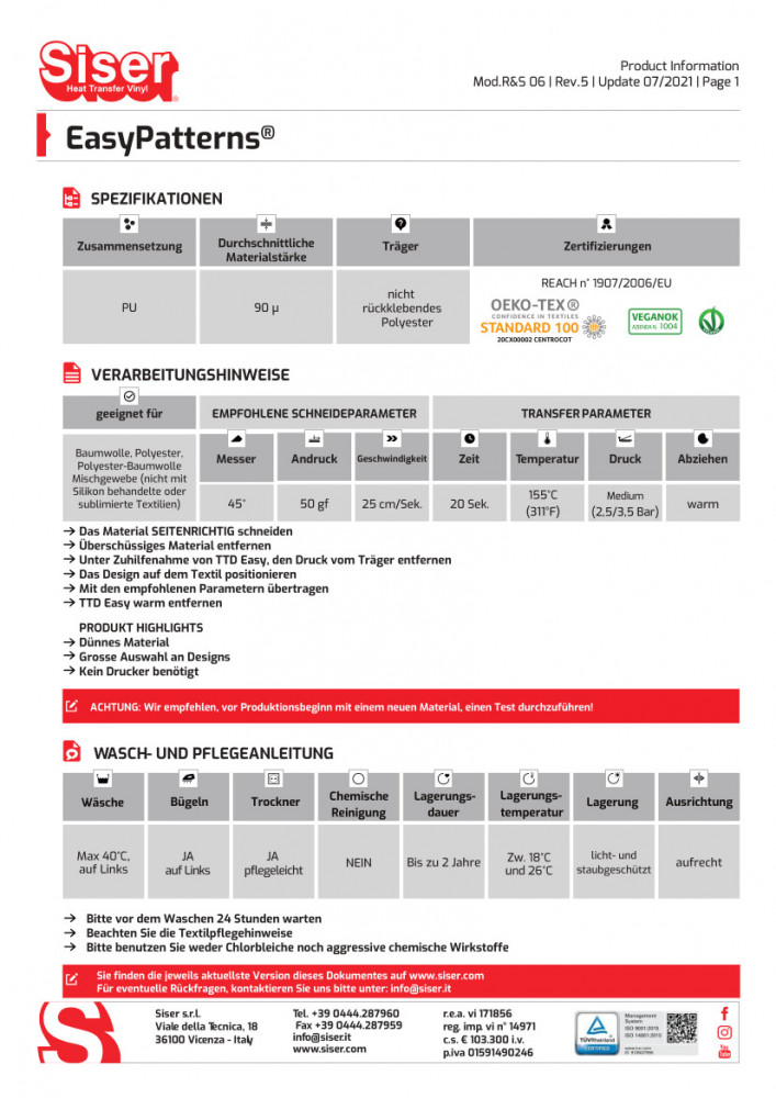 Siser EasyPatterns Plus Flexfolie
