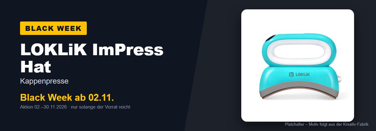Black Week ab 02.11. – LOKLiK ImPress Hat Kappenpresse