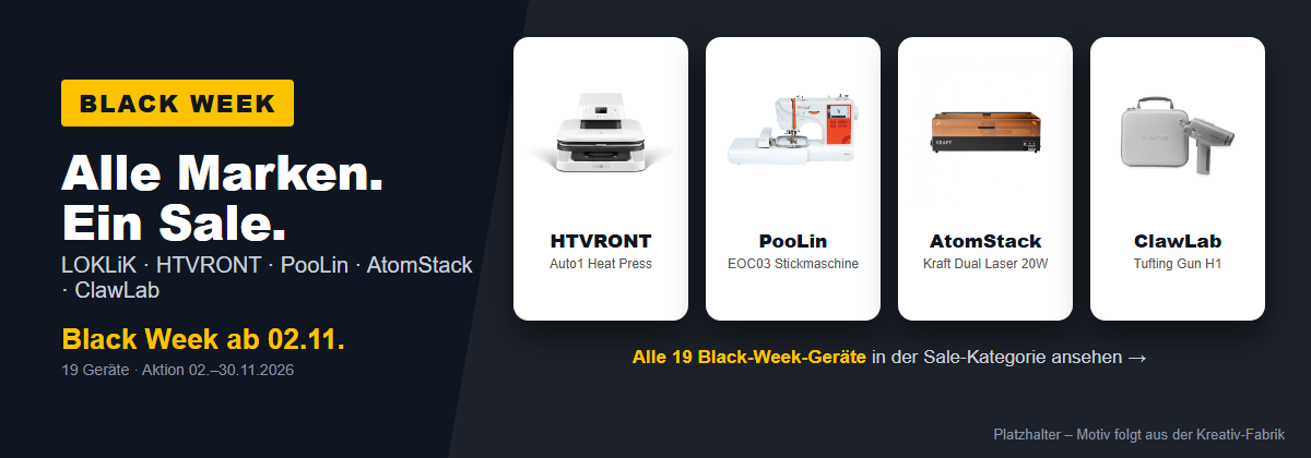 Black Week ab 02.11. – alle Marken: LOKLiK, HTVRONT, PooLin, AtomStack, ClawLab